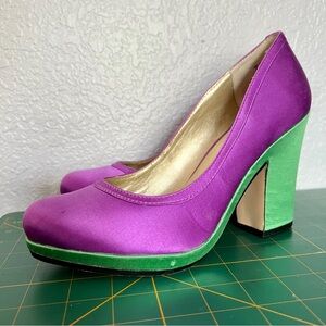 Seychelles Purple and Green Heels 7.5